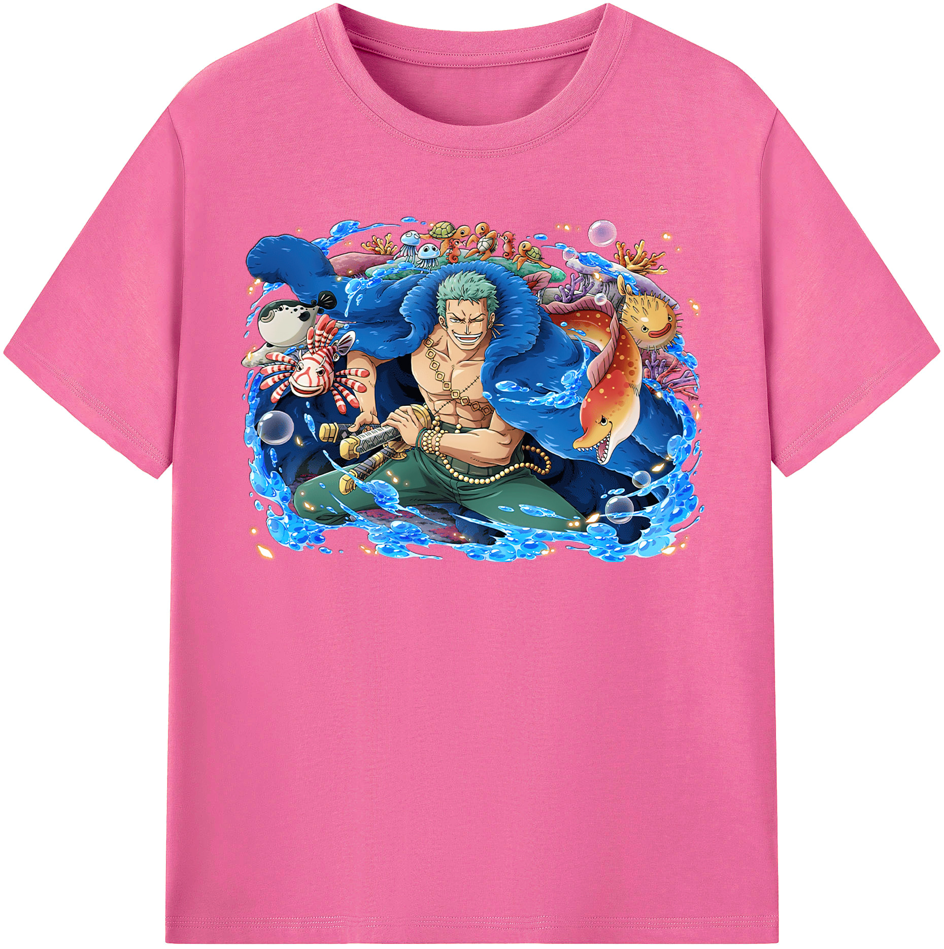 ワンピース ロロノア・ゾロ ONE PIECE Roronoa Zoro レディースカジュアルプリントTシャツ（綿100％）